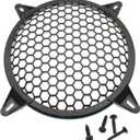 2 Pack 12 Inch Speaker Grills Subwoofer Grill Waffle Grill Guard Protector Covers with Mounting Screws ABS Mesh Round Subwoofer Speaker Cover