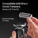 Braun Series 7 Electric Shaver Replacement Head, Easily Attach Your Shaver Head for a Shave as efficient as Day one, Compatible with New Generation Series 7 Shavers, 74S, Silver