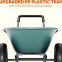 Upgrade 2 Wheel Wheelbarrow, Yard Cart with Padded Handlebar, 14 Inch Pneumatic Tires for High Stability, Ideal for Moving Soil, Plant Shrub, Gardening Tool, Easy Assembly