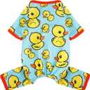 Dog Pajamas Pjs Spring Summer Dog Clothes for Small Dogs Girl Boy, Soft Stretchy Tiny Chihuahua Yorkie Puppy Clothes Doggie Onesies Cat Pet Jammies Outfit, Blue Duck, S