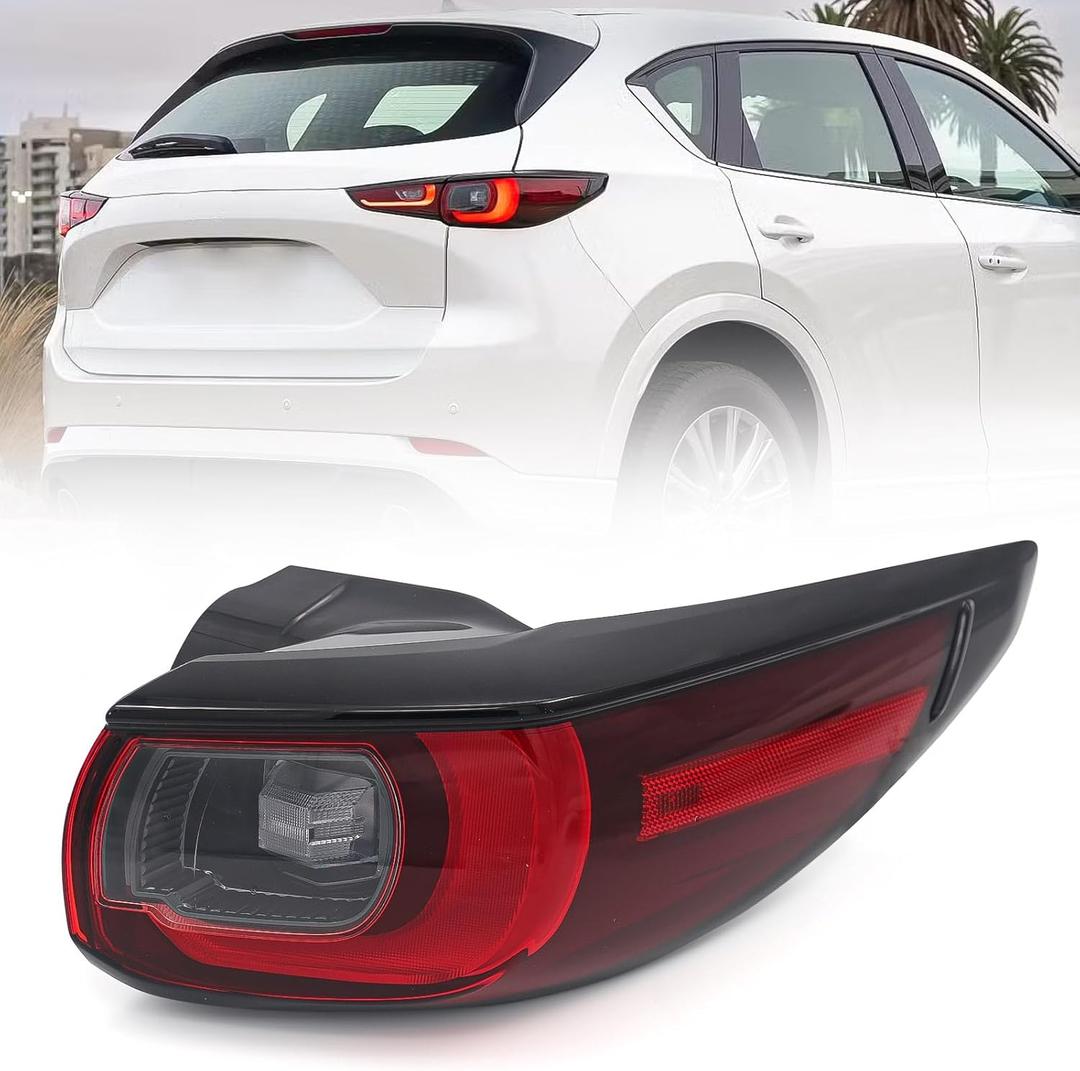 Huray Right LED Outer Tail Light Assembly Fit for Mazda CX-5 2022 2023 2024, RH Taillight w/Bulbs OE Style Rear Brake Lamp Replacement for MA2805138 Passenger Side