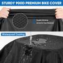 Bike Cover for 2 Bikes - 900D Heavy Duty Bicycle Cover Waterproof Outdoor Bike Rain Cover for Transport on Rack Wind Proof Bicycle Rack Covers with 6M Elastic Cord