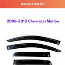 KPY Rain Guards Fit for 2008-2012 Chevrolet Malibu, Out-Channel Window Visors Vent Wind Deflectors 4PC, Car Accessories for 08-12 Chevy Malibu