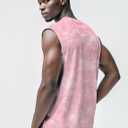 Men's Tank Tops for Workout Muscle Casual Sleeveless Shirts Crewneck Basic Loose Fit UV Protection Summer Beach Tops (Pink, XL)