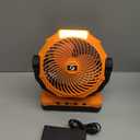 24000mAh Camping Fan - Detachable Rechargeable Battery Operated Fan with Light & Hook for Tent, Outdoor - USB Table Fan with 4 Speeds for Picnic, BBQ, Fishing, Travel, Hurricane (Orange)