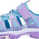 BODATU Girls Summer Outdoor Beach Sports Closed-Toe Sandals Blue/Purple, 13 Little Kid