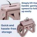 9.2" Foldable Step Stool - 300lb Capacity, Non-Slip Surface | Portable Collapsible Stool Chair for Kitchen, Bathroom, Camping, Fishing | No Assembly Required, Folding Stool, Brown 1 Piece