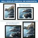 Hongkee 12x16 Picture Frame Set of 2, Rustic Black Wood Style - Display 12 x 16 Poster without Mat or 11x14 Picture with Mat, Wall Mounting Horizontal and Vertical