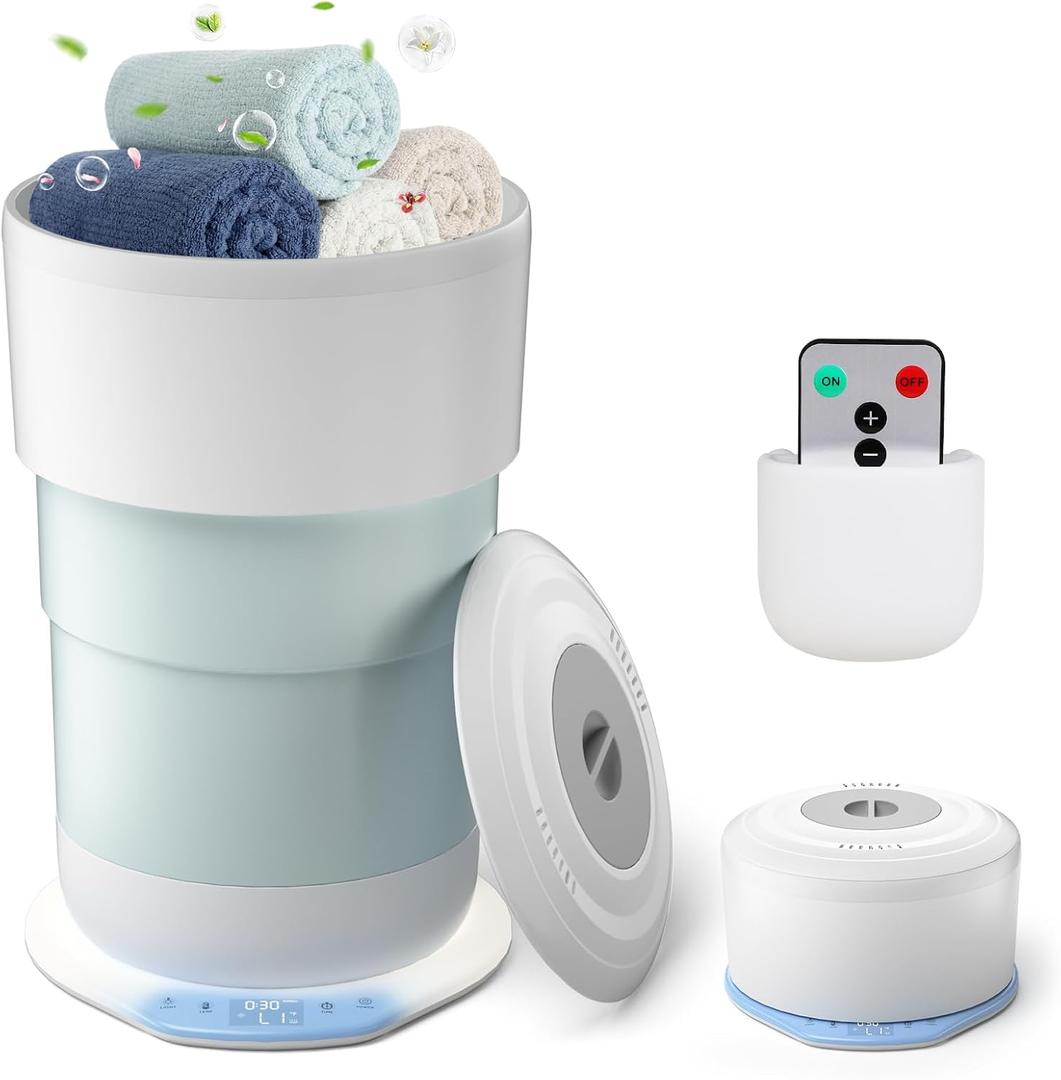 Towel Warmer for Bathroom, Upgrade 24L Capacity Silicone Foldable Towel Warmer Bucket with Timer, Remote Control & Auto Shut Off, Fits 3 Oversized 35X 70 Towels, Blanket, Bathrobes