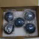 WHOLE HOUSEWARES | Decorative Balls for Centerpiece Bowls | Set of 5 | Glass Mosaic Sphere | Diameter 3" | Home/Garden/Kitchen/Living Room Decor | Decorative Balls for Bowls (Turquoise)