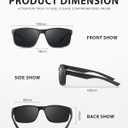Polarized Sunglasses for Men Womens, Mens Sunglasses UV Protection, Black Square Sun Glasses Driving Fishing Golf (A01- Matte Black/Gray Lens)