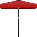 AreShark 6.5 x 10 FT Rectangular Valance Patio Umbrella, Outdoor Umbrella with Tilt and Crank, Market Table Umbrellas W/ 6 Ribs UV Protection for Garden, Deck, Backyard and Pool, Red