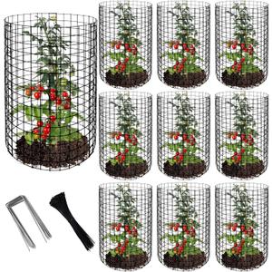 Adnee 10 Packs Wire Plant Protector from Animals - 20" H X 12" D Metal Mesh Plant Cage Covers - Sturdy Garden Bunny Barricades Chicken Wire Cloche for Plants Shrubs Vegetables Flowers