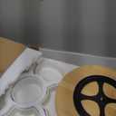 SOUJOY 11'' Lazy Susan Serving Tray, Porcelain 360 Rotatable Serving Tray and Platters, Removable Divided Serving Dishes, Party Relish Bowl for Chip, Dip, Veggies, Candy and Snack, Cheese, 7 Pieces