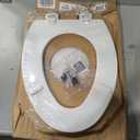 Bemis 1500EC Durable Wooden Toilet Seat, Easy Clean Hinges, Made in USA, Elongated, White