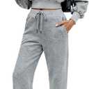 CHICME Womens 2 Piece Outfits Cropped Long Sleeve Hoodie and Wide Leg Sweatpants Set Fall Fashion Sweatsuit Tracksuit (Small)