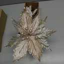 Briful 9'' Poinsettias Artificial Christmas Flowers 8PCS Silk Christmas Floral Picks and Sprays Large Gold Poinsettia Flowers with Clips for Xmas Tree Vase Arrangement Wreath Decor