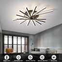 JAYMP 7 Lights Linear Modern Ceiling Lamp 41.3 inch Dimmable Led Semi Flush Mount Black Ceiling Light Fixture for Bedroom Dining Room Kitchen Island Living Room, 7 Lights, Large