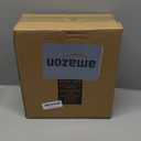 mDesign 1.3 Gallon Rectangular Slim Metal Trash Can w/ Foot Pedal, Easy-Close Lid, Narrow Wastebasket, Garbage Container Bin - Bathroom, Bedroom, Kitchen, Home Office, Removable Liner- Soft Brass