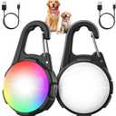 Dog Collar Light, 4 Modes Dog Lights for Night Walking, Rechargeable LED Pet Collar Light for Nighttime Clip on, IP68 Waterproof Pet Walking Accessories2 Pack(Black)