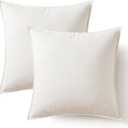 MIULEE Pack of 2 Decorative Linen Pillow Covers Boho Farmhouse Modern Soft Accent Throw Pillows Neutral Cushion Covers for Sofa Couch Bed Living Room Home Decor, 18x18 Inch Pure White