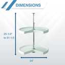 KV Lazy Susan Kidney Shaped 2 Polymer Shelves 24" (Set) White