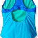 Speedo Girl's Swimsuit One Piece Closed Racerback (Blue)