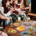 3-Piece 8.3" Glass Dinner Plates,Colored Round Plates, Salad Plates, Chip and Scratch Resistant, Microwave and Dishwasher Safe