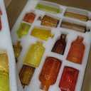 Yaomiao 30 Pcs Vases Bulk Colored Flower Glass Bud Vases Valentine Vintage Colored Glass Bottles Colorful Rustic Embossed for Home Wedding Table Decorations Gifts(Orange Yellow Series)