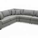 Sitswell Emerson Sectional 5-Piece Sectional Sofa With Corner, Gray, 130" x 130" (10.5ft x 10.5ft) L-Corner Sofa (Feet And Hardware Stores Under Sofa In Compartment