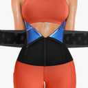 SCARBORO Waist Trainer for Women Belly Fat Sauna Sweat Waist Trimmer Corset for Stomach Wrap Workout Belt Shaper Band Zipper (Blacksilver inner, Medium)