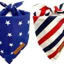Realeaf 4th of July Dog Bandanas 2 Pack, Reversible American Flag Pet Scarf for Boy and Girl, Premium Durable Fabric, Patriotic Bandana for Large and Extra Large Dogs (X-Large)