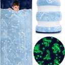 Kids Sleeping Bag for Boys & Girls - Glow in The Dark for Ages 3+, Large With Pillow Pocket, Extra Soft Toddler Blanket (66" x 33")
