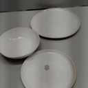 Famiware Annecy Plates and Bowls Sets, Stoneware Dinnerware Sets for 4, 12 Pieces Dish Set with Lipped Edges, Chip and Scratch Resistant, Microwave and Dishwasher Safe, Grey-White