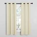 NICETOWN Kitchen Curtains, Short Curtains for Bedroom Windows, Thermal Insulated Room Darkening Curtain Panels for Girls Room, Cafe (Beige, 34" W by 63" L, 1 Pair)