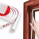 20FT Weather Stripping Door Seal  Self Adhesive Silicone Weather Insulation Strip, D-Shaped Weatherstripping Seal Strip for Door Frame Gap Sealing and Window Soundproofing (L (9/16" W x 15/32"T) 20FT, White)