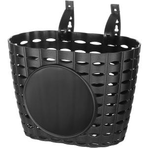 BESPORTBLE Kids Bike Basket Plastic Front Handlebar Bicycle Lift Off Baskets for Children Bike Accessories (Black) Size S
