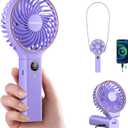 SWEETFULL Handheld Fan, Portable Fan, 5000mAh Rechargeable Battery, 6 Speed Wind, LED Display, Personal Mini Travel Fan with Backup Power, Hand Held Fan USB Foldable Electric Fan for Women Girl (Purple)