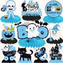 2 x Halloween Honeycomb Centerpieces Halloween Baby Shower Decorations for Boy Halloween Ghost Boo Theme Table Centerpieces for Halloween A Baby is Brewing Party Pumpkin Bat Witch Theme Party Supplies