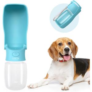 Portable Dog Water Bottle for Walking 19 OZ or 12 OZ Portable Pet Water Bottles for Puppy Small Medium Large Dogs Water Dispenser Pet Water Bowl Dog Accessories (19OZ Blue) (Blue 12 OZ)