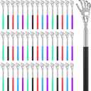 50 Pieces Back Scratchers Telescoping Back Scratcher Bulk for Women Men Skull Hand Shaped Extendable Stainless Steel Massage Tool for Adults Christmas Gift