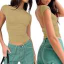 Women Sexy Backless Going Out Top Double Lined Y2K Open Back Crop Tops 2025 Backless Tee Shirts Summer Trendy