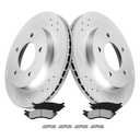 MOTOREVO Front Brake Kit Compatible With 2001-2003 F-150 — For 5-Lug 4WD Models with 7700 lb. GVW Only | Heavy-Duty GEOMET Anti-Corrosion Coated, Drilled & Slotted Rotors | OE Precision Fit