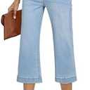 Sidefeel Women's Wide Leg Jeans High Waisted Stretchy Capri Pants, Size 4