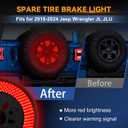 Spare Tire Brake Light for 2018-2026 Jeep Wrangler JL JLU, 405PCS LED Super Bright 3rd Third Brake Light, Plug-N-Play Wheel Lights, Rear Brake Tail Light for Jeep Wrangler JL JLU Accessories