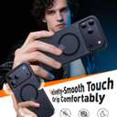 2 x Magnetic for iPhone 17 Pro Case,[Anti-Slip][Compatible with MagSafe][Military Grade Drop Protection] Shockproof Protective Translucent Matte Phone Case for iPhone 17 Pro Case,Black