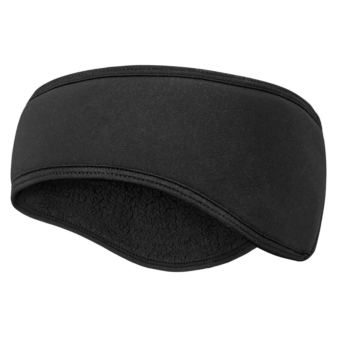 Kids Winter Ear Headband for Girls Boys Thickened Fleece Children Warmers Ear Muffs for Cold Weather Running Cycling (Black)