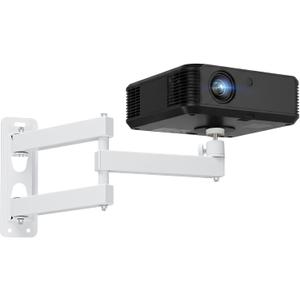 CroBlissful Foldable Projector Wall Mount, Ceiling Projector Mount, Universal Adjustable 360° Rotation, Projectors Stand with 1/4" Ball Head, Devices Bracket Holder for Home Office (Three Arms,White)