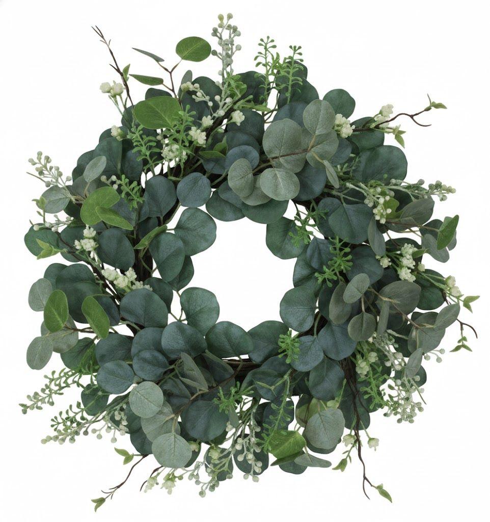 HD 24in Eucalyptus/Berry Spiral Wreath
