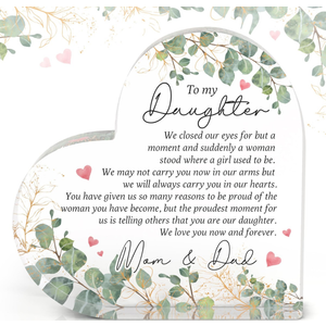 SUCHAGIFT Gifts for Daughter - Daughter Gifts from Parents - Birthday, Christmas, Wedding, Graduation Gifts for Daughters - To My Daughters from Dad Mom, Father Mother Gift - Acrylic Plaque, Pack Of 2